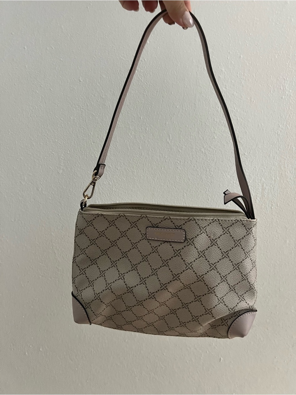 Nine West Classic Beige Patterned Shoulder Bag